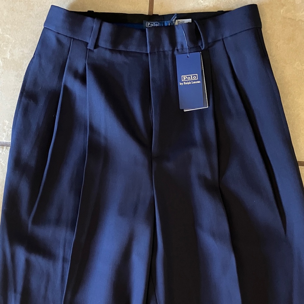 Ralph Lauren Wool Wide-Leg Tuxedo Pant size 4